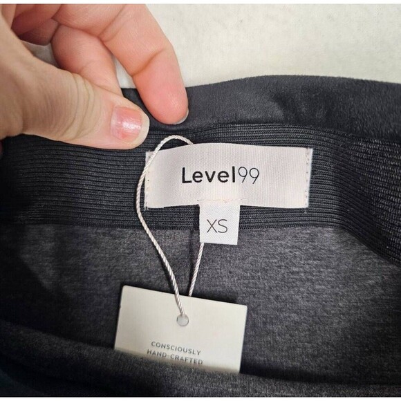 Evereve Level 99 Julia Faux Suede Midi Skirt Size XS Side Slit Modest Office NEW - Picture 13 of 16